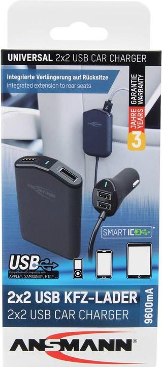 Actual product image Ansmann DC/DC Car Charger 9.6A 4 Port USB