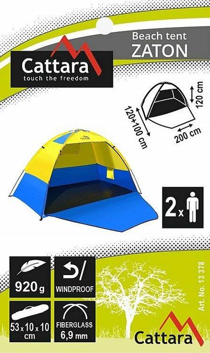 Produktbild Cattara Strandzelt ZATON (Strandzelt + Strandmuschel, 1.20 kg, 2 Personen)