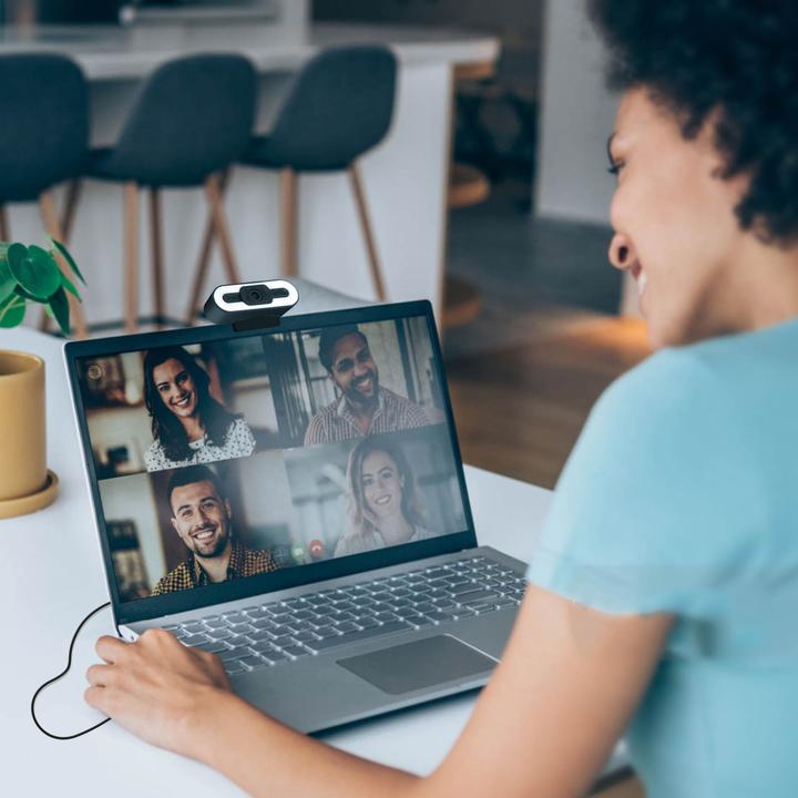 Image du produit Avizar Webcam HD 1080P grand angle en streaming avec lumière LED + microphone - Noir (2 Mpx)