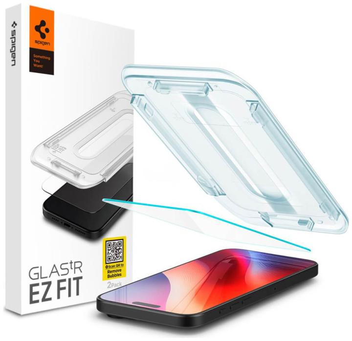 Actual product image Spigen Glas.TR iPhone 16 Pro "EZ FIT" clear szkło hartowane AGL07935 (1 Piece, Apple iPhone 16 Pro)