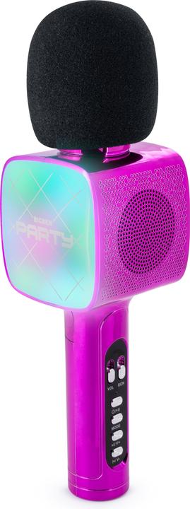 Bigben PARTY BTMIC - Microphone + haut-parleur sans fil avec effets lumineux - rose