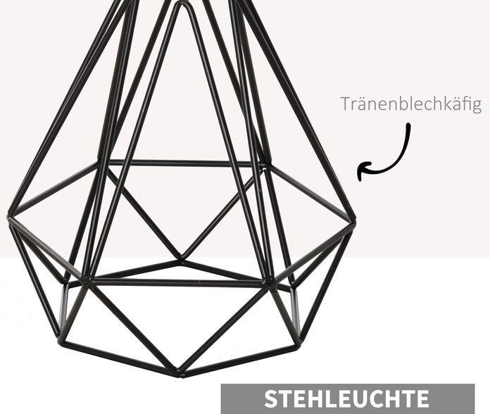 Produktbild Swisshandel24 Stehlampe Industriestil Standleuchte Stehleuchte Sockel E27 für Schlafzimmer Esszimmer Stahl Marmor (E27)
