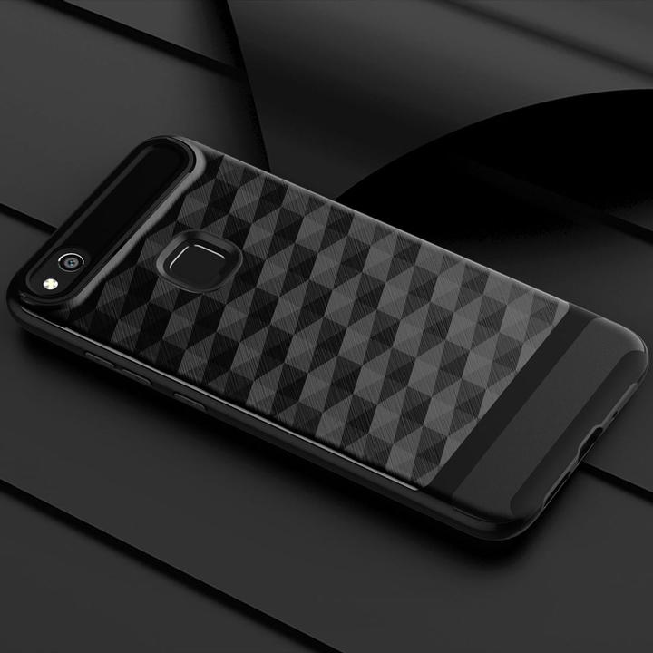 Actual product image König Design Mobile Case Huawei P10 Lite Cover Backcover Case Cases 3D Prism Design Black (Huawei P10 Lite)