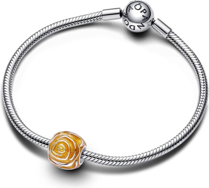 Produktbild Pandora Gelbe Blühende Rose Charm (925er Silber, Emaille)