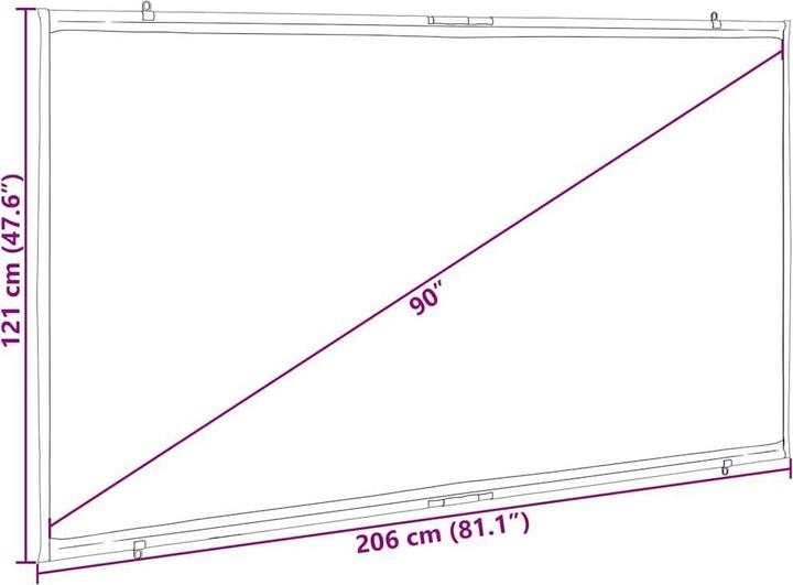 Actual product image VidaXL Projector screen Wall-mounted 90 inch 16:9 projection screen Screen (90", 16:9)