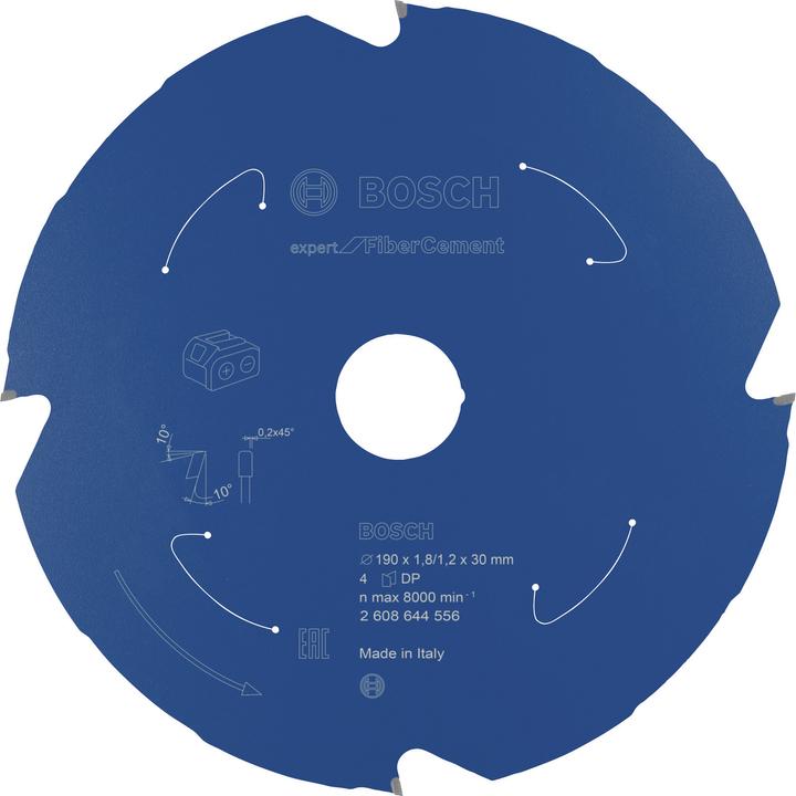 Bosch Professional Zubehör Cordless circular saw blade Expert for Fibre Cement, 190 x 1.8/1.2 x 30, 4 teeth