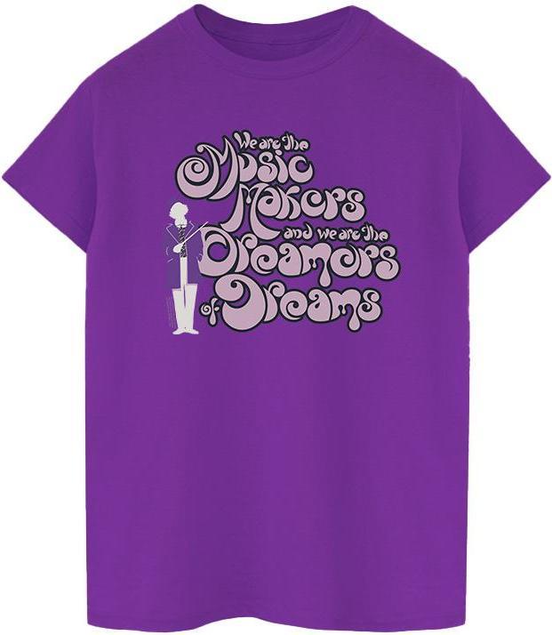 Actual product image Willy Wonka & the Chocolate Factory Womens/Ladies Dreamers Text Cotton Boyfriend T-Shirt (M)