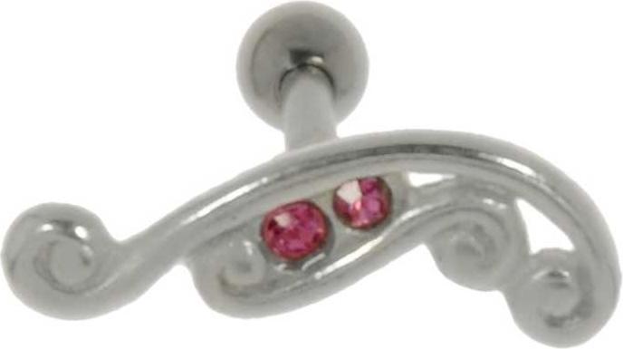 Bijouteria Ohrpiercing (Messing mit Silberbeschichtung, Chirurgenstahl 316L, Kristall)