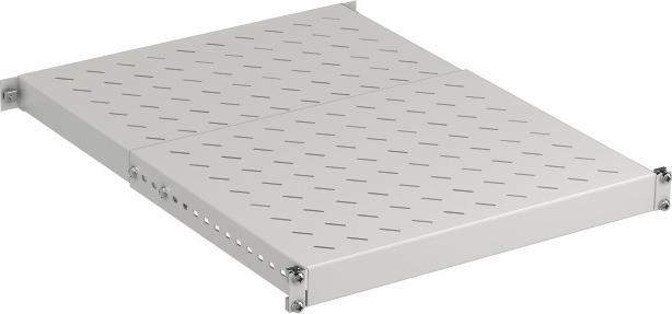 Actual product image EFB Elektronik 19" 1U heavy duty shelf, depth adjustable, 150 kg, cabinet depth 600, RAL7035