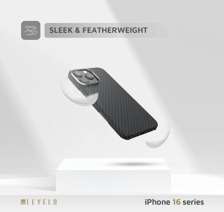 Actual product image Levelo Sergei 1500D Aramid Fibre Case (Apple iPhone 16 Pro)