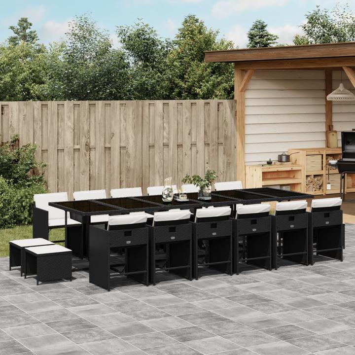 Image du produit VidaXL Meuble de jardin Ensemble de jardin 17pcs noir Poly rotin (330 cm)