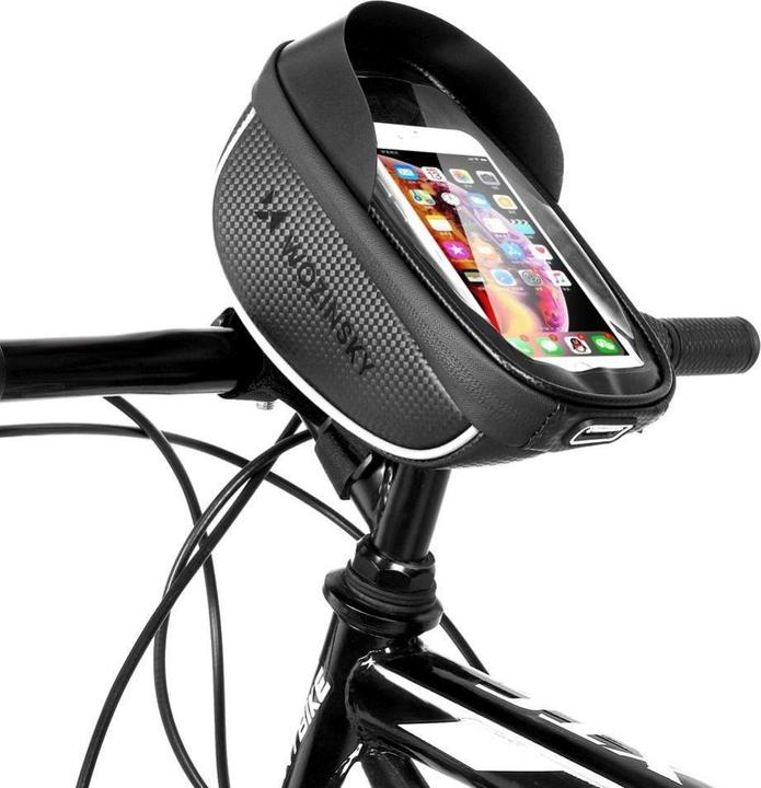 Produktbild Wozinsky Fahrradlenkertasche mit Handytasche 1l schwarz (WBB16BK) (1 l, Lenkertasche)