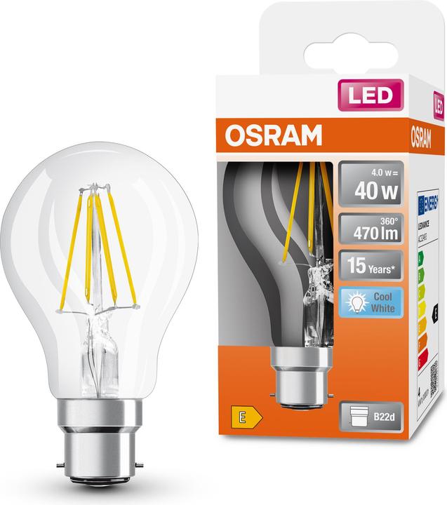Actual product image Osram LED Retrofit CLASSIC A 40 4 W/4000 K B22d (B22d, 4 W, 470 lm, 1 x, E)