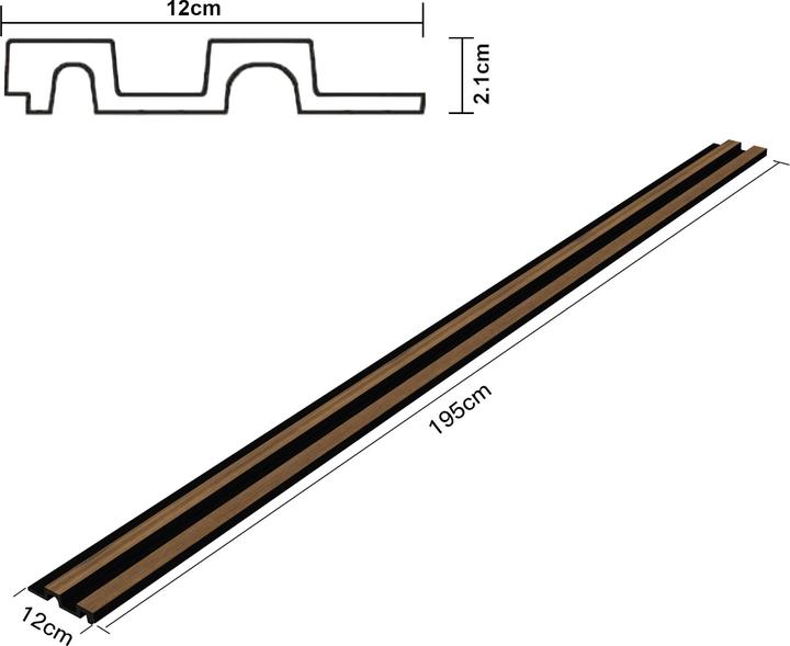 Produktbild neu.holz 3D-Wandpaneel Blaricum 8er Set 195x12 cm Eichenoptik ()