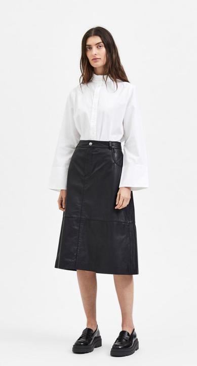 Actual product image Selected Femme A-line leather skirt (34)