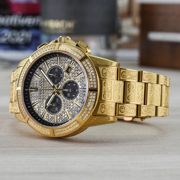 Actual product image Louis XVI LXVI1126 Majeste Iced Out Chronograph Men's Watch 43mm 5ATM (Chronograph, 43 mm)