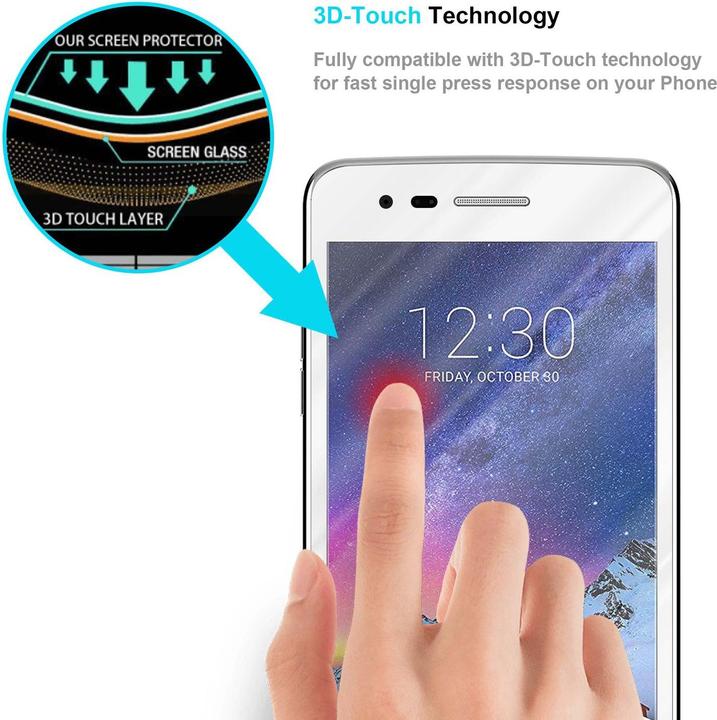 Actual product image Cadorabo Full screen display protection glass (1 Piece, LG K8 2017)