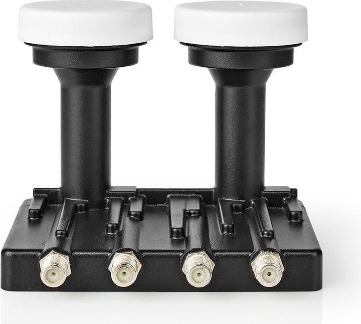 Image du produit Nedis LNB Quad Monoblock 6.0 ° Connecteur de sortie : Connecteur F 4X Gamme de facteur de bruit : 0,85 dB (Quad LNB)