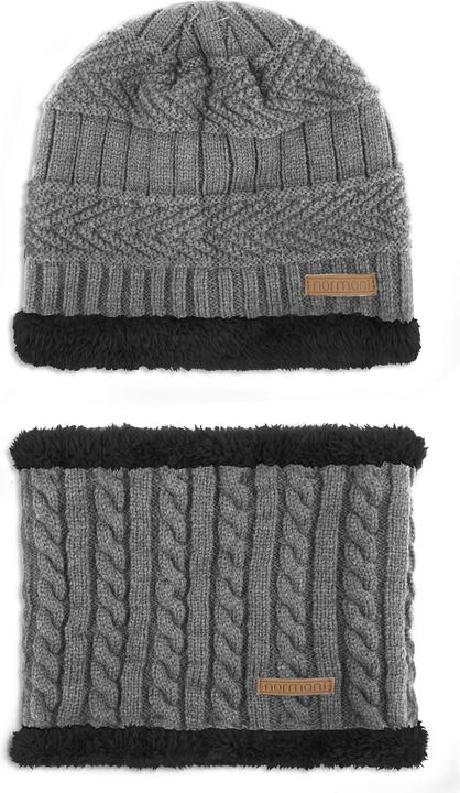 Actual product image Normani Kebili winter set with fur grey/black (One size)