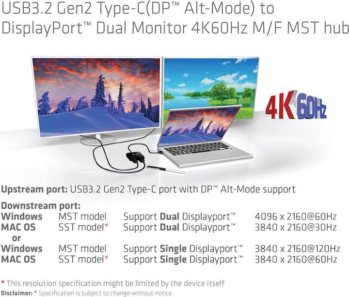 Actual product image Club 3D USB Hub (USB-C, 20 cm)