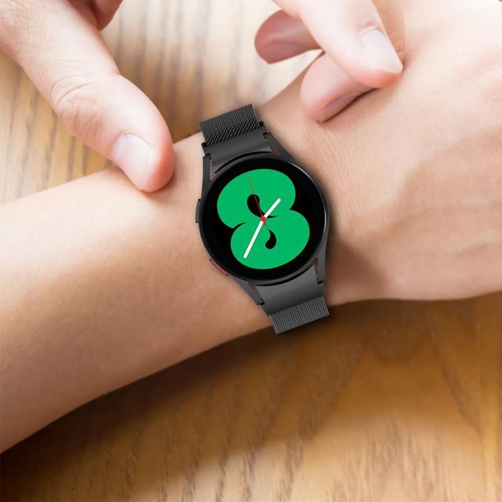 Produktbild Tech Samsung Galaxy Watch 4 Armband, Silberfarbe, 40/42/44/46 mm (40 mm, 42 mm, 44 mm, 46 mm, Edelstahl, Galaxy Watch 4, 5 Pro)