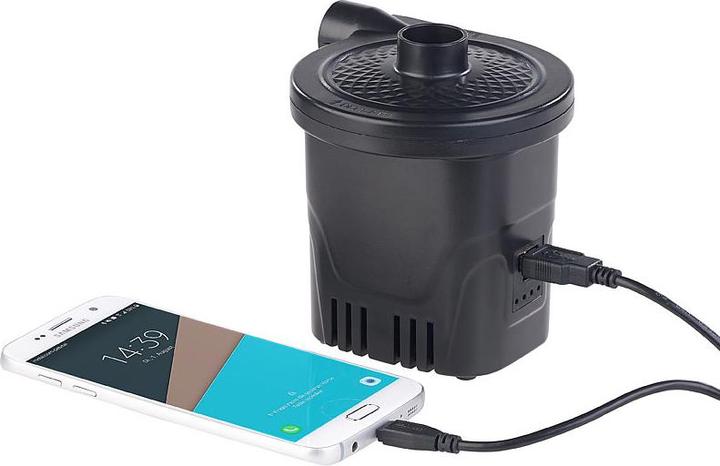Image du produit Infactory Pompe à air rechargeable 2en1 avec fonction powerbank & câble de chargement USB