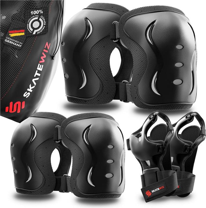 Actual product image Skatewiz Skate Protektoren Set (L, Wrist protectors, Knee pad, Elbow protectors, Pair)