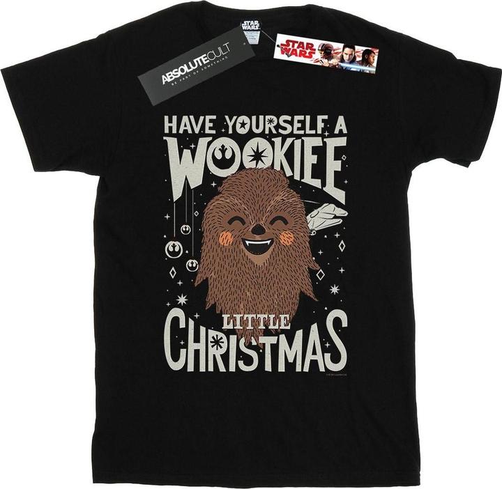 Actual product image Star Wars Womens/Ladies Wookiee Little Christmas Cotton Boyfriend T-Shirt (S)