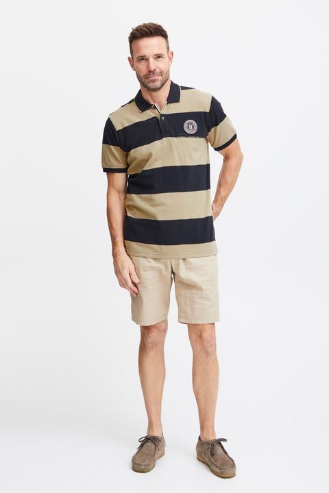 Actual product image FQ1924 FQPeter stripe polo shirt w badge 21900639 (3XL)