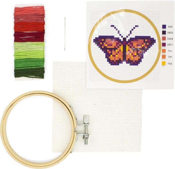 Image du produit Kikkerland Mini kit de broderie Cross Stitch - Butterfly