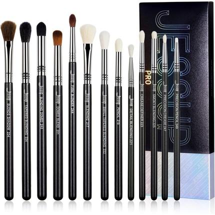 Jessup Augen Make-up Pinsel Set Professioneller Mischpinsel für Lidschatten 13 Stück Premium Synthetik (Augenbrauen)