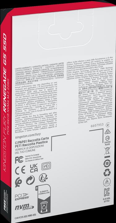 Actual product image Kingston FURY Renegade G5 (2048 GB, M.2 2280)