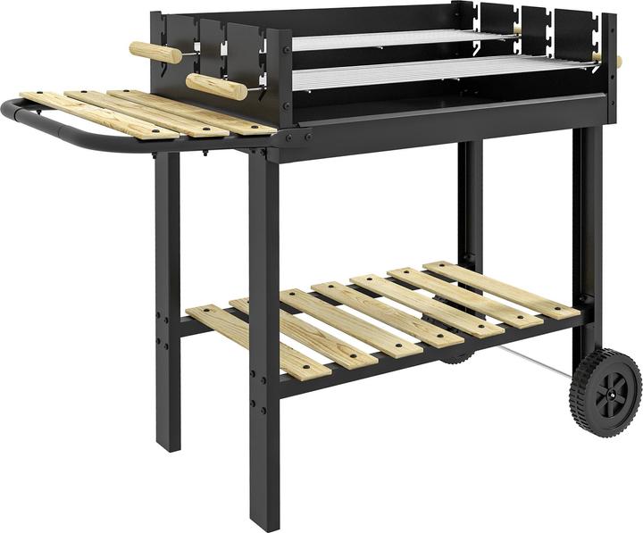 Image du produit Outsunny Barbecue au charbon de bois avec grilles réglables en hauteur