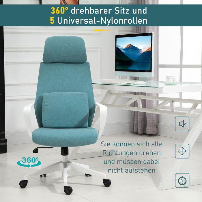 Immagine prodotto Swisshandel24 sedia da ufficio ergonomica con funzione massaggio sedia da gioco in nylon blu