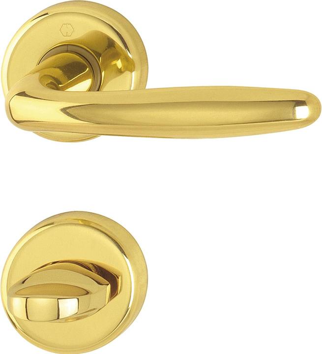 Actual product image Hoppe ROISSY lever handle set - on WC rose, polished lacquered brass (Door set)