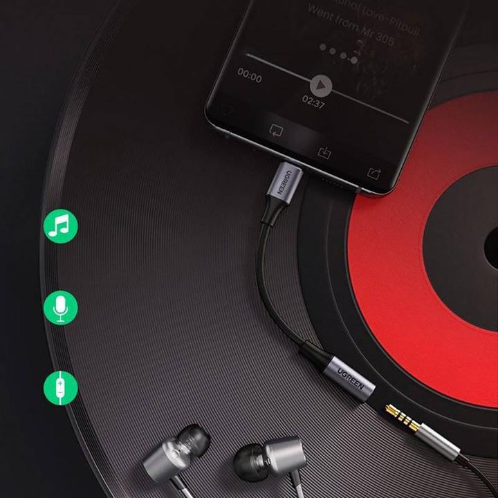 Immagine prodotto Ugreen AV161 adattatore per cuffie mini jack 3,5 mm (femmina) / USB-C (maschio) 10 cm - grigio (Jack da 3.5mm, USB tipo C)
