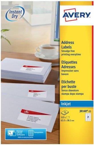 Produktbild Avery J8160-25 Korrespondenzetikett Weiss
