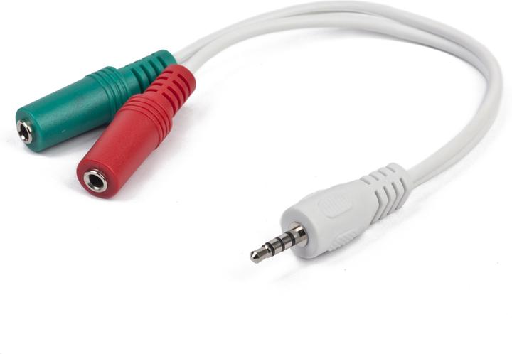 Actual product image Gembird Audio cable - 4-pin mini male to mono mini male, stereo mini male to mono mini male. (0.20 m, 3.5mm jack (AUX))