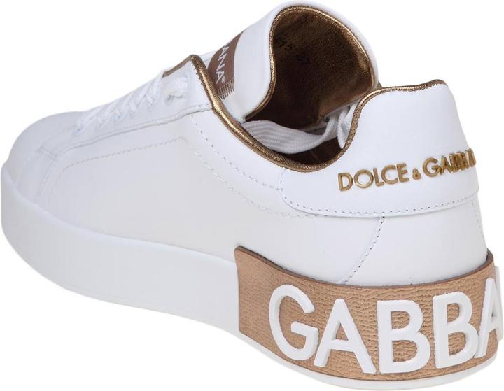 Produktbild Dolce & Gabbana portofino sneakers in white and gold leather (41)