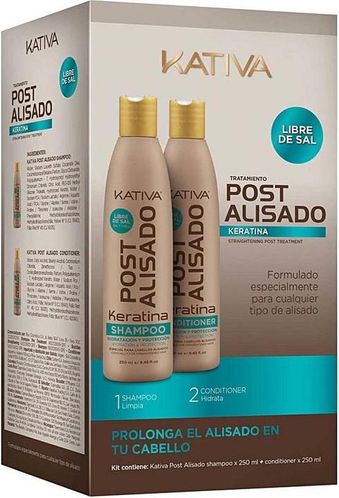 Actual product image Kativa Keratin Post Alisado Profesional Lote 2 pz (500 ml, Liquid shampoo)