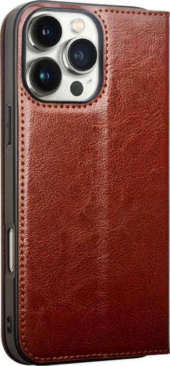 Actual product image QiAlino Fourre Flip cuir véritable (Apple iPhone 16 Pro Max)
