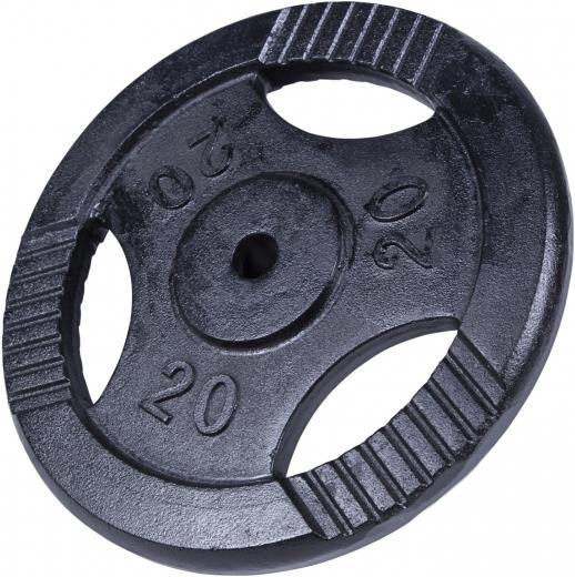 Gorilla Sports Disque d'haltères en fonte Gripper noir 0,5-20 KG (1 x 20 kg)