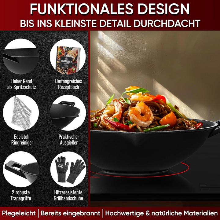 Produktbild Gusskönig Wok (36 cm, Wok Pfanne, Gusseisen)