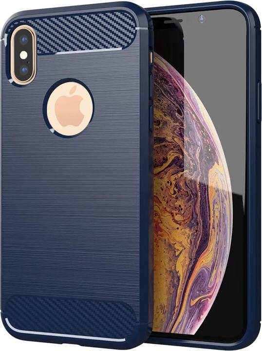 Actual product image Techsuit - Carbon Silicone - iPhone XS Max - Blue (Apple iPhone XS Max)