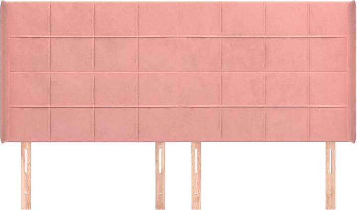 Produktbild VidaXL Kopfteil mit Ohren Rosa 203x16x118/128 cm Samt,Farbe (203 x 16 x 128 cm)
