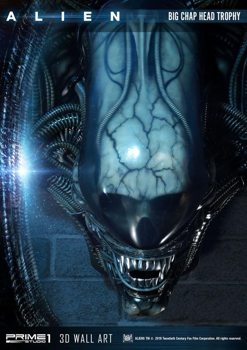 Actual product image Prime 1 Studio Alien plaque murale 3D Big Chap Head Trophy 58 cm