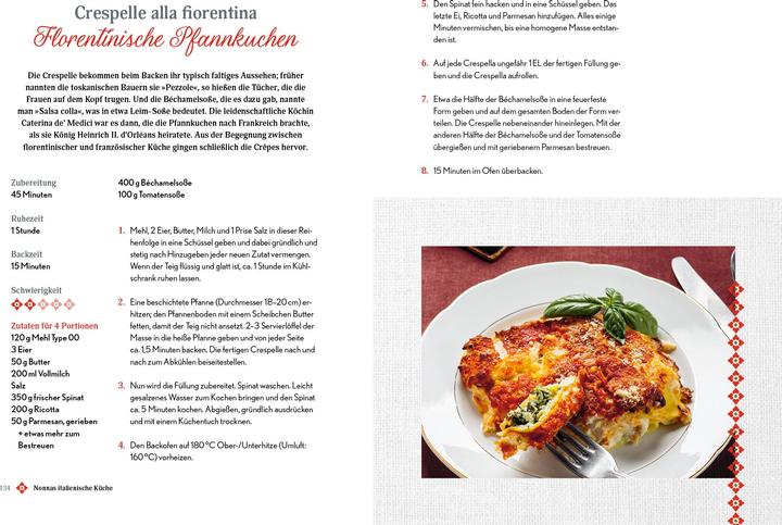 Nutritional values and ingredients Nonnas italienische Küche (German, Silvana Bini, @nonnasilviofficial, 2024)
