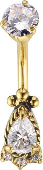 Bijouteria Bauchpiercing (PVD Beschichtung (goldfarbig), Zirkonia, Chirurgenstahl 316L)