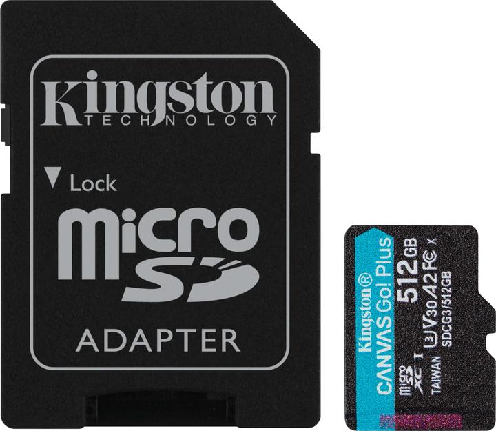 Kingston Canvas Go Plus (512 Go, microSDXC, U3, UHS-I)