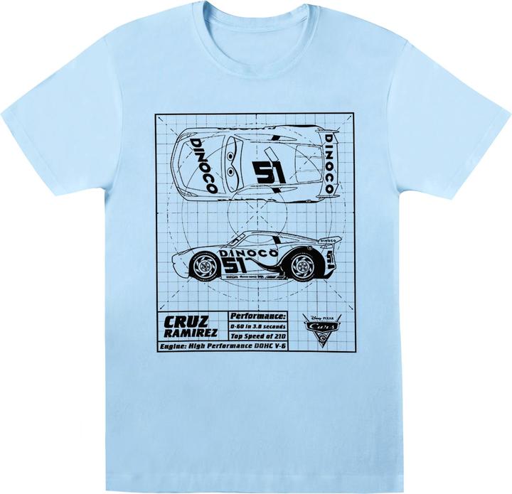 Actual product image Disney Womens/Ladies Cars Cruz Ramirez Blueprint Cotton Boyfriend T-Shirt (M)